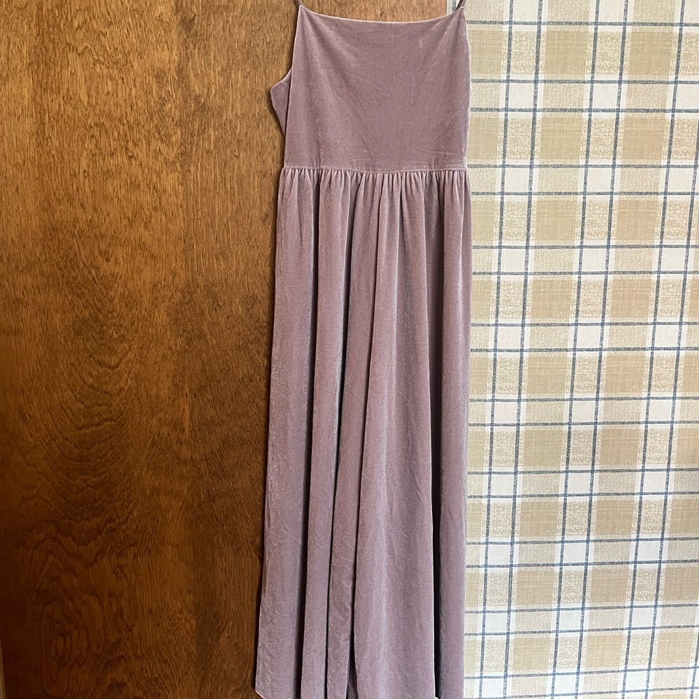 Urban outfitters mauve velvet jumpsuit